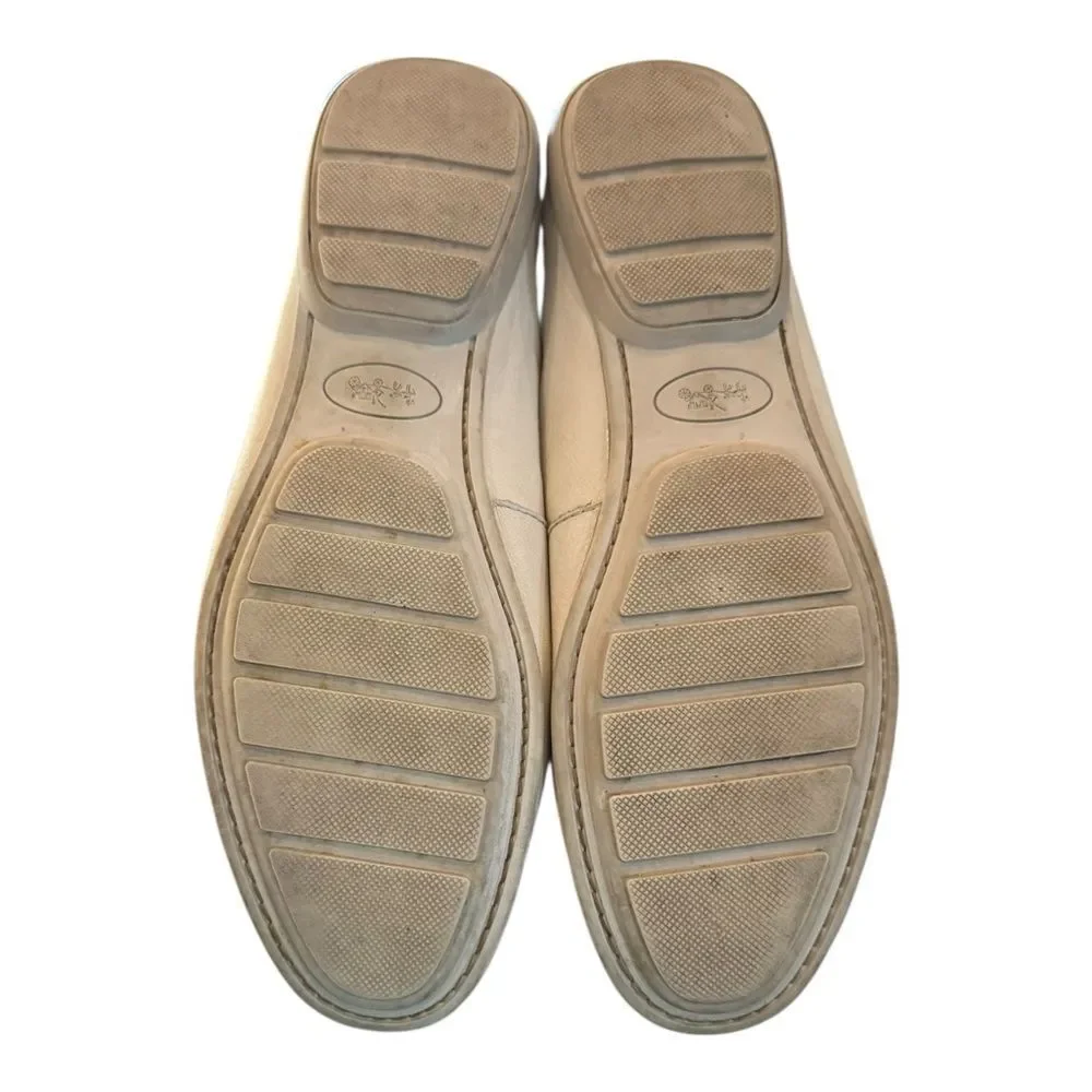 Coach “Penny” Cream Leather Slip-on Flats Loafers 10